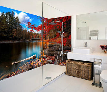 3D Peaceful Lake 13 Bathroom Wallpaper Wallpaper AJ Wallpaper 