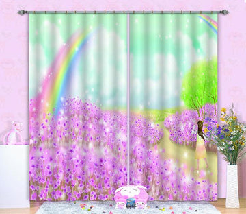 3D Flowers Field Rainbow 792 Curtains Drapes Wallpaper AJ Wallpaper 