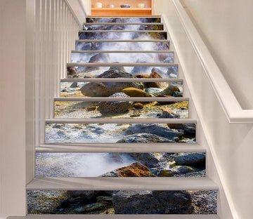 3D Foggy Stones 745 Stair Risers Wallpaper AJ Wallpaper 