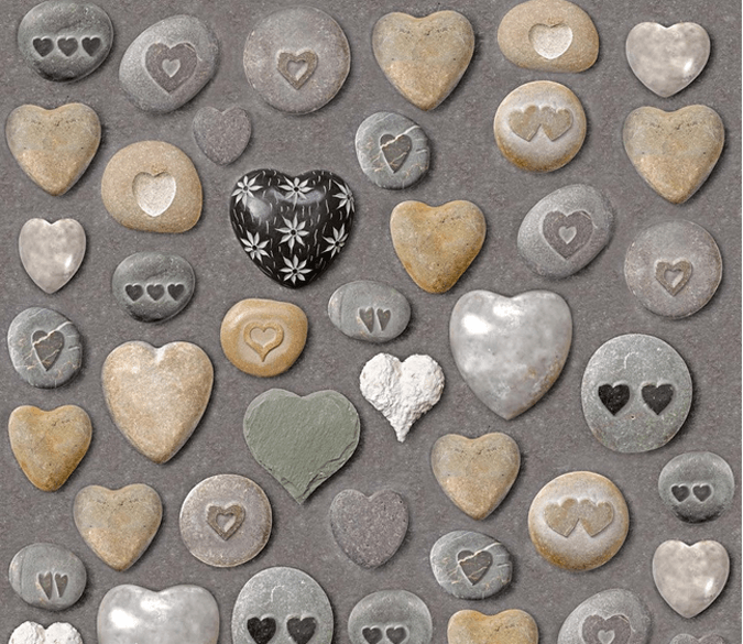 3D Heart Shape Stones Floor Mural Wallpaper AJ Wallpaper 2 