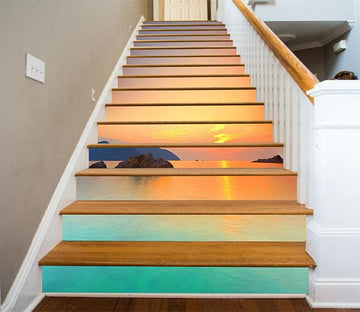 3D Sea Sunset 1262 Stair Risers Wallpaper AJ Wallpaper 