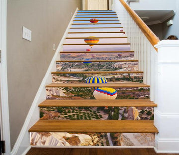3D Hot Air Balloons Scenery 662 Stair Risers Wallpaper AJ Wallpaper 