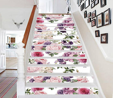 3D Camellia Flowers 1160 Stair Risers Wallpaper AJ Wallpaper 