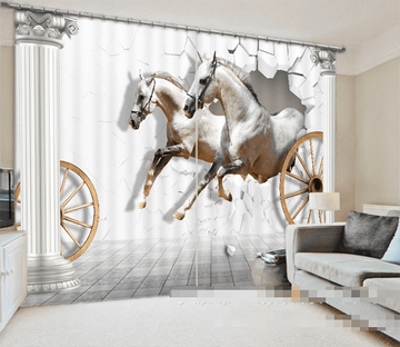 3D Running Horses 934 Curtains Drapes Wallpaper AJ Wallpaper 