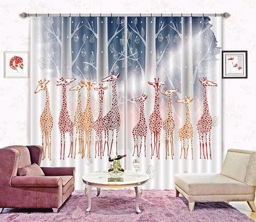 3D Giraffes And Trees 2230 Curtains Drapes Wallpaper AJ Wallpaper 