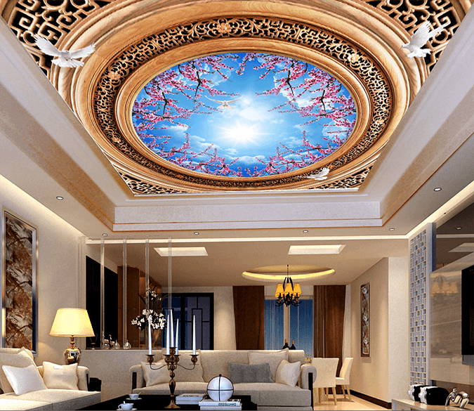 Circle Flower Pigeon 194 Wallpaper AJ Wallpaper 