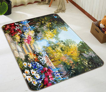 3D Oil Painting Garden 165 Non Slip Rug Mat Mat AJ Creativity Home 