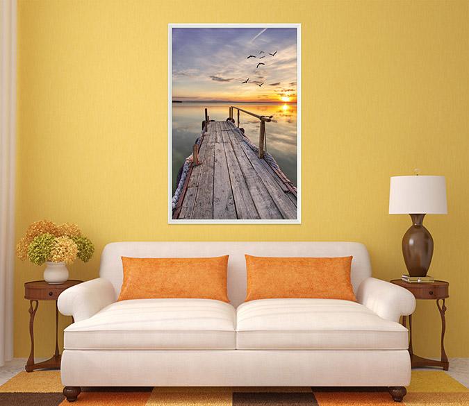 3D Evening Wood Board 144 Fake Framed Print Painting Wallpaper AJ Creativity Home 