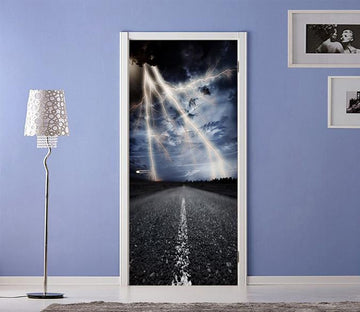 3D Highway Lightning 59 Door Mural Wallpaper AJ Wallpaper 