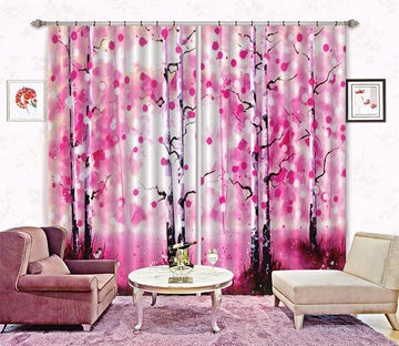 3D Red Trees Painting 277 Curtains Drapes Wallpaper AJ Wallpaper 