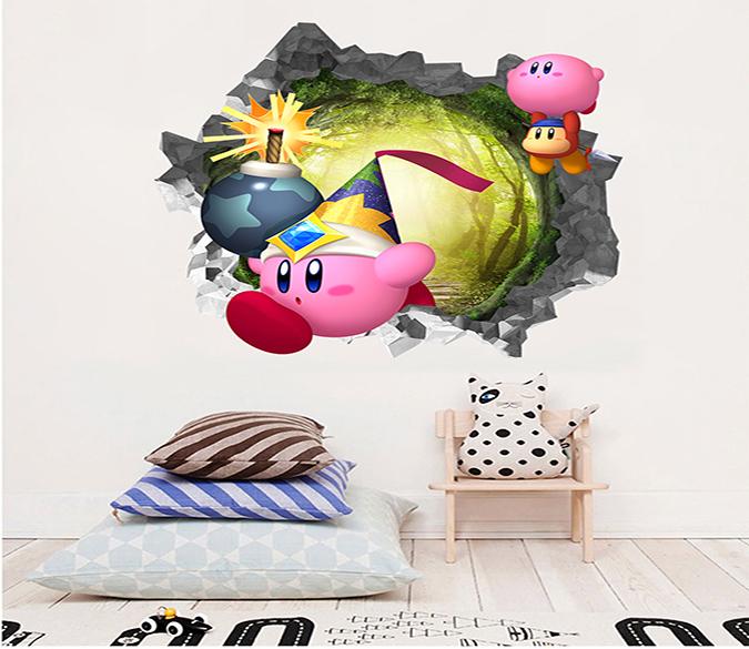 3D Cute Cartoon Role 82 Broken Wall Murals Wallpaper AJ Wallpaper 