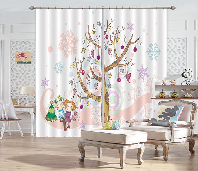 3D Lovers Tree 336 Curtains Drapes Wallpaper AJ Wallpaper 