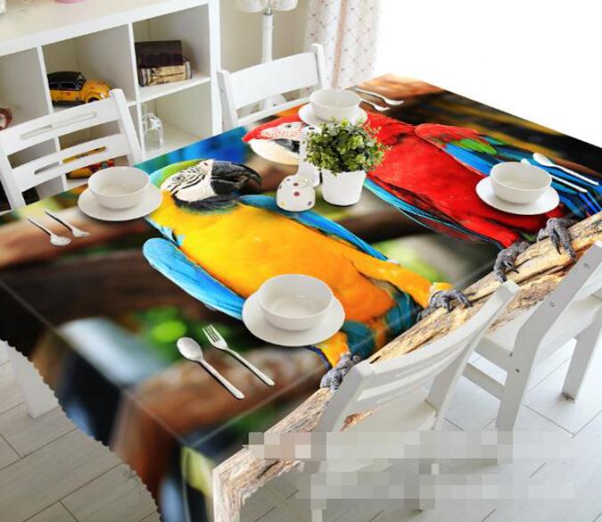 3D Colorful Parrots 1345 Tablecloths Wallpaper AJ Wallpaper 