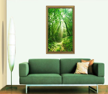 3D Forest Sunshine 123 Fake Framed Print Painting Wallpaper AJ Creativity Home 