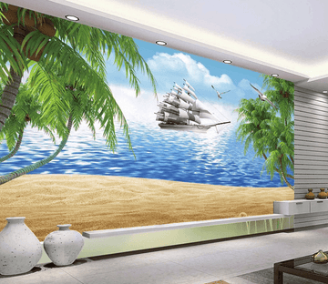 Galleon And Beach Wallpaper AJ Wallpaper 