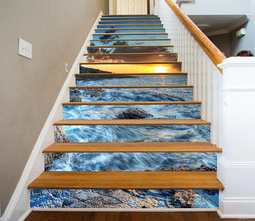 3D Sea Sunset 1447 Stair Risers Wallpaper AJ Wallpaper 