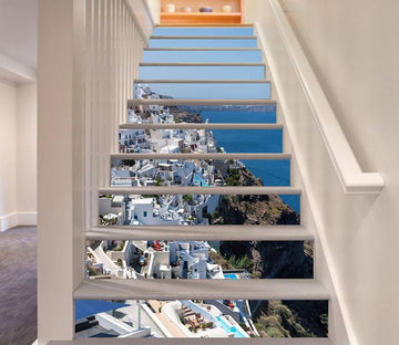 3D Sea Coast City 24 Stair Risers Wallpaper AJ Wallpaper 