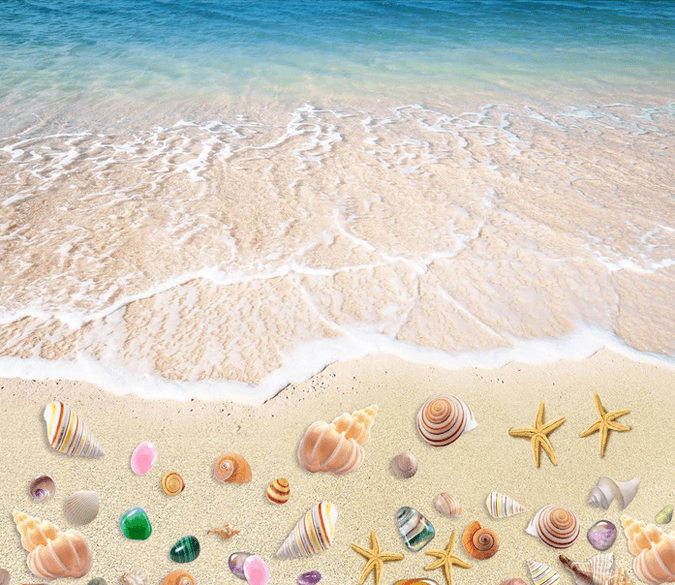 3D Romantic Sand Beach Floor Mural Wallpaper AJ Wallpaper 2 