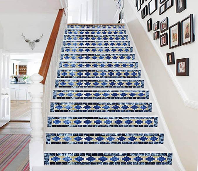 3D Mottled Box Pattern 1675 Stair Risers Wallpaper AJ Wallpaper 