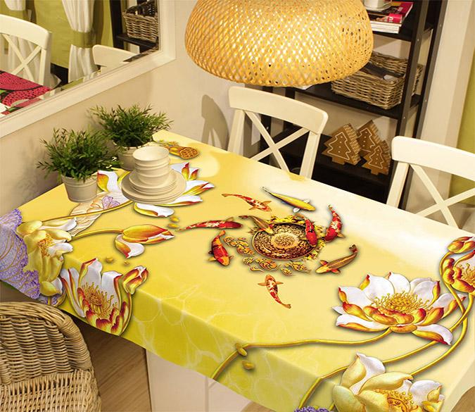 3D Flowers Fishes Gem 202 Tablecloths Wallpaper AJ Wallpaper 
