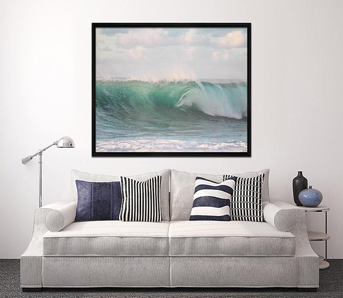 3D Wave Surge 037 Fake Framed Print Painting Wallpaper AJ Creativity Home 