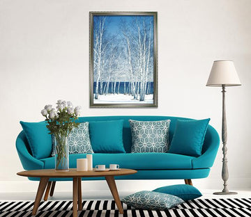 3D Snow Woods 033 Fake Framed Print Painting Wallpaper AJ Creativity Home 