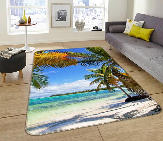 3D Tropical Beach Scenery 188 Non Slip Rug Mat Mat AJ Creativity Home 