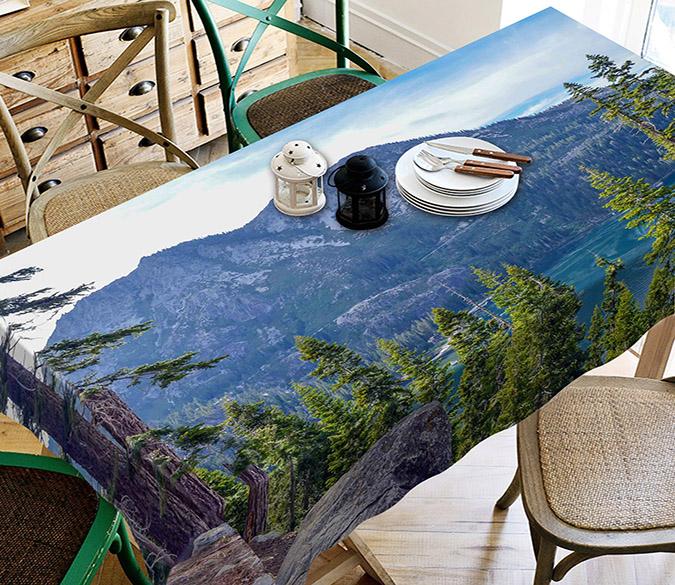 3D Mountain Lake Trees 474 Tablecloths Wallpaper AJ Wallpaper 