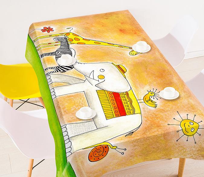 3D Cartoon Animals 267 Tablecloths Wallpaper AJ Wallpaper 