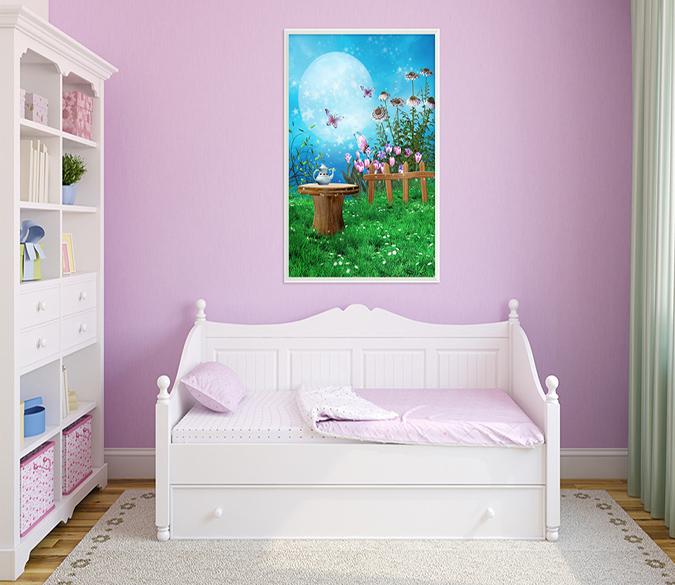 3D Yard Butterfly 047 Fake Framed Print Painting Wallpaper AJ Creativity Home 