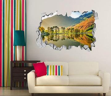 3D Lake Scenery 141 Broken Wall Murals Wallpaper AJ Wallpaper 