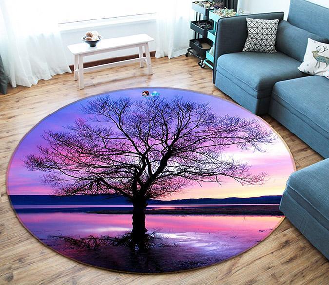 3D Pretty Lake Sunset 124 Round Non Slip Rug Mat Mat AJ Creativity Home 