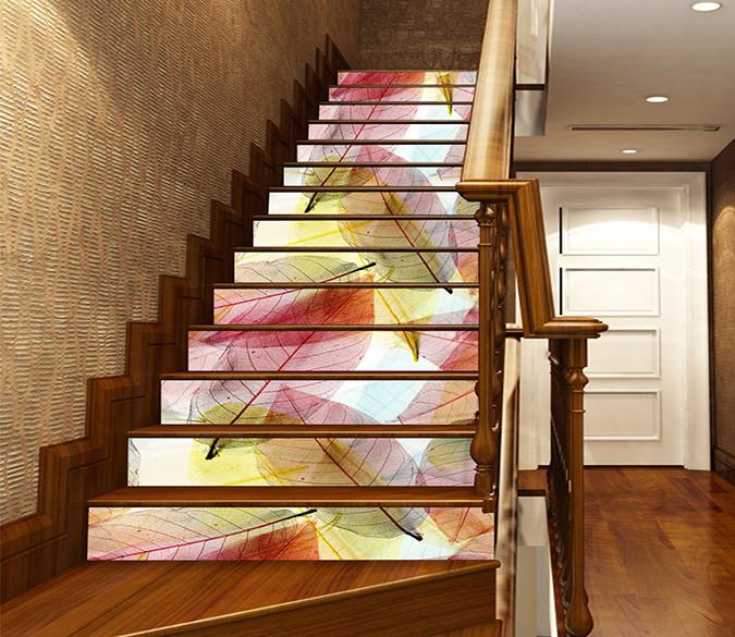 3D Colorful Leaves 1004 Stair Risers Wallpaper AJ Wallpaper 