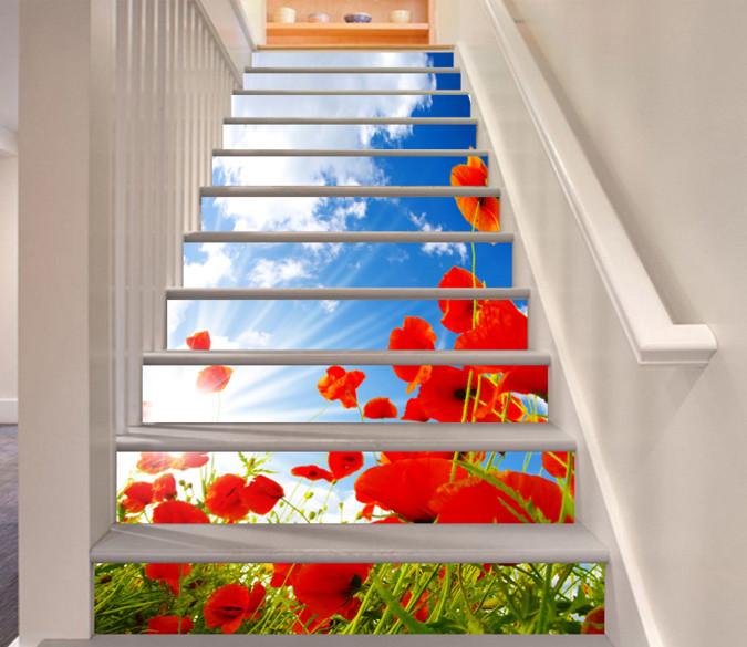 3D Coquettish Flowers 213 Stair Risers Wallpaper AJ Wallpaper 