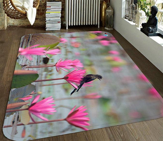 3D Lake Flowers Bird 83 Non Slip Rug Mat Mat AJ Creativity Home 