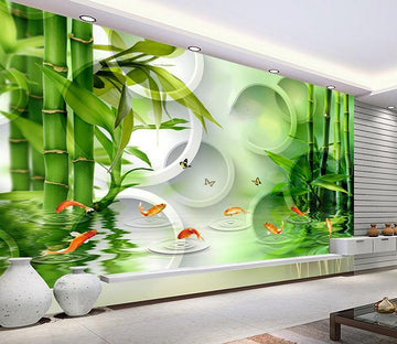 3D Bamboo Forest Fish 284 Wallpaper AJ Wallpaper 
