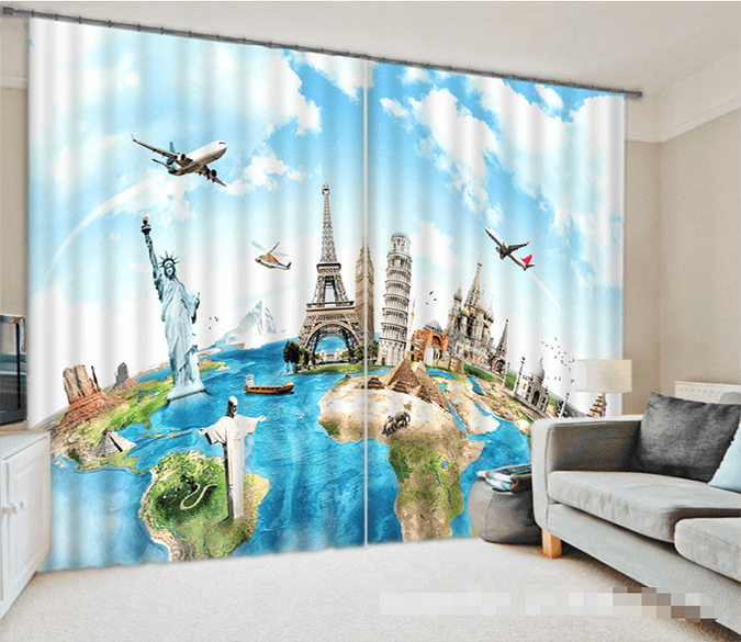 3D Tourist Attractions 1031 Curtains Drapes Wallpaper AJ Wallpaper 