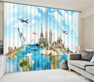 3D Tourist Attractions 1031 Curtains Drapes Wallpaper AJ Wallpaper 
