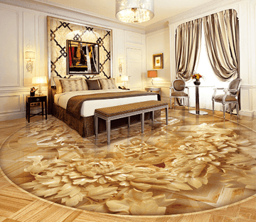 3D Peony Floor Mural Wallpaper AJ Wallpaper 2 