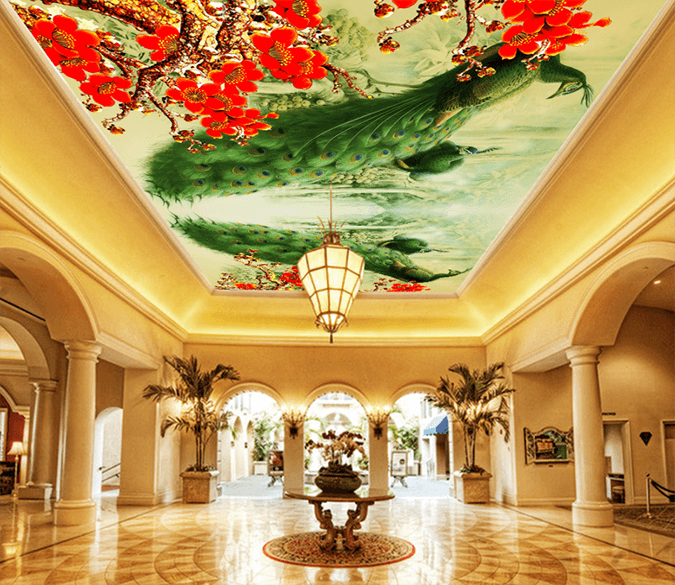 Green Peacock Flower 162 Wallpaper AJ Wallpaper 