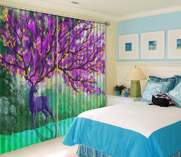 3D Animal Flowering Tree 518 Curtains Drapes Wallpaper AJ Wallpaper 
