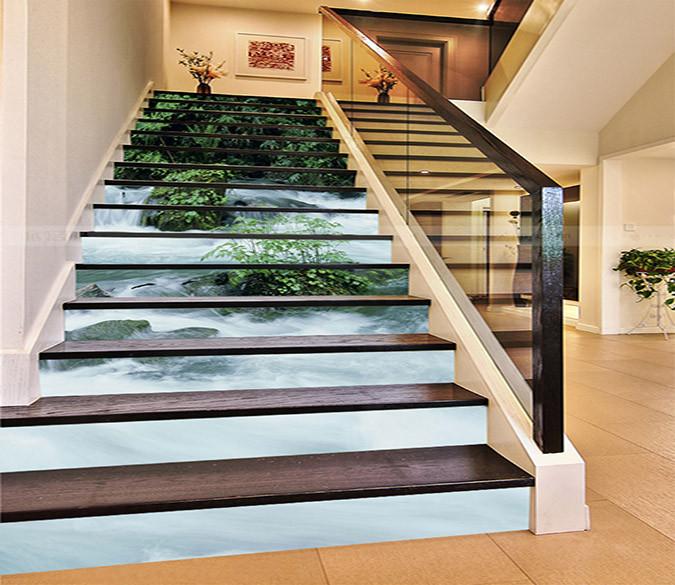3D Abundant River 902 Stair Risers Wallpaper AJ Wallpaper 