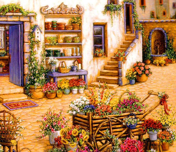Yard Various Flowers Wallpaper AJ Wallpaper 