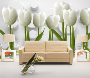 Fresh White Tulips Wallpaper AJ Wallpaper 