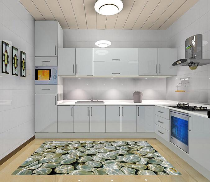 3D Shining Water Stones 136 Kitchen Mat Floor Mural Wallpaper AJ Wallpaper 