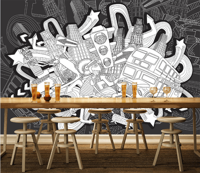 3D Black Line Drawing 030 Wallpaper AJ Wallpaper 