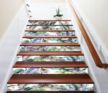 3D Flowers Leaves Feathers 1164 Stair Risers Wallpaper AJ Wallpaper 