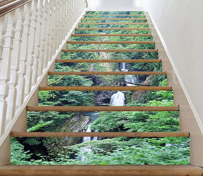 3D Steep Winding River 807 Stair Risers Wallpaper AJ Wallpaper 