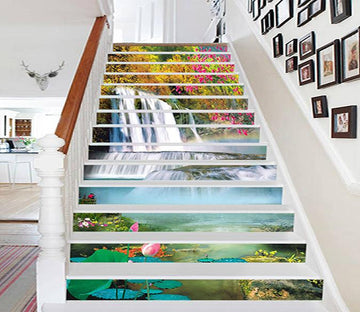 3D Waterfalls Flowers 995 Stair Risers Wallpaper AJ Wallpaper 