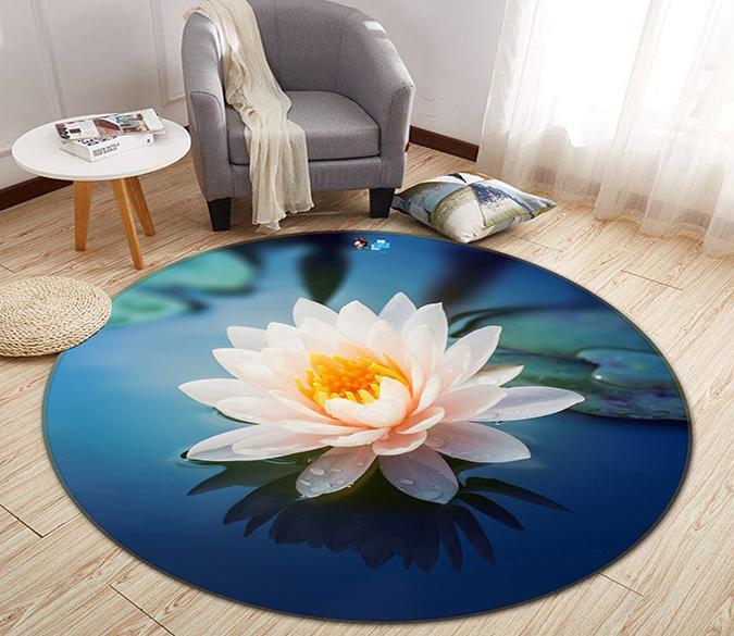 3D Lake Flower 66 Round Non Slip Rug Mat Mat AJ Creativity Home 